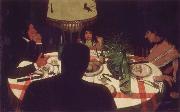 Felix Vallotton Dinner,Light Effect oil